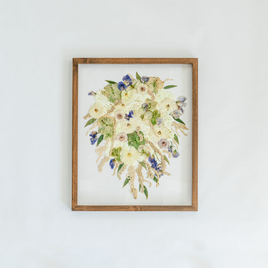 Pressed Frame - Recreation Cascading Design (We Repurchase Your Wedding Bouquet)