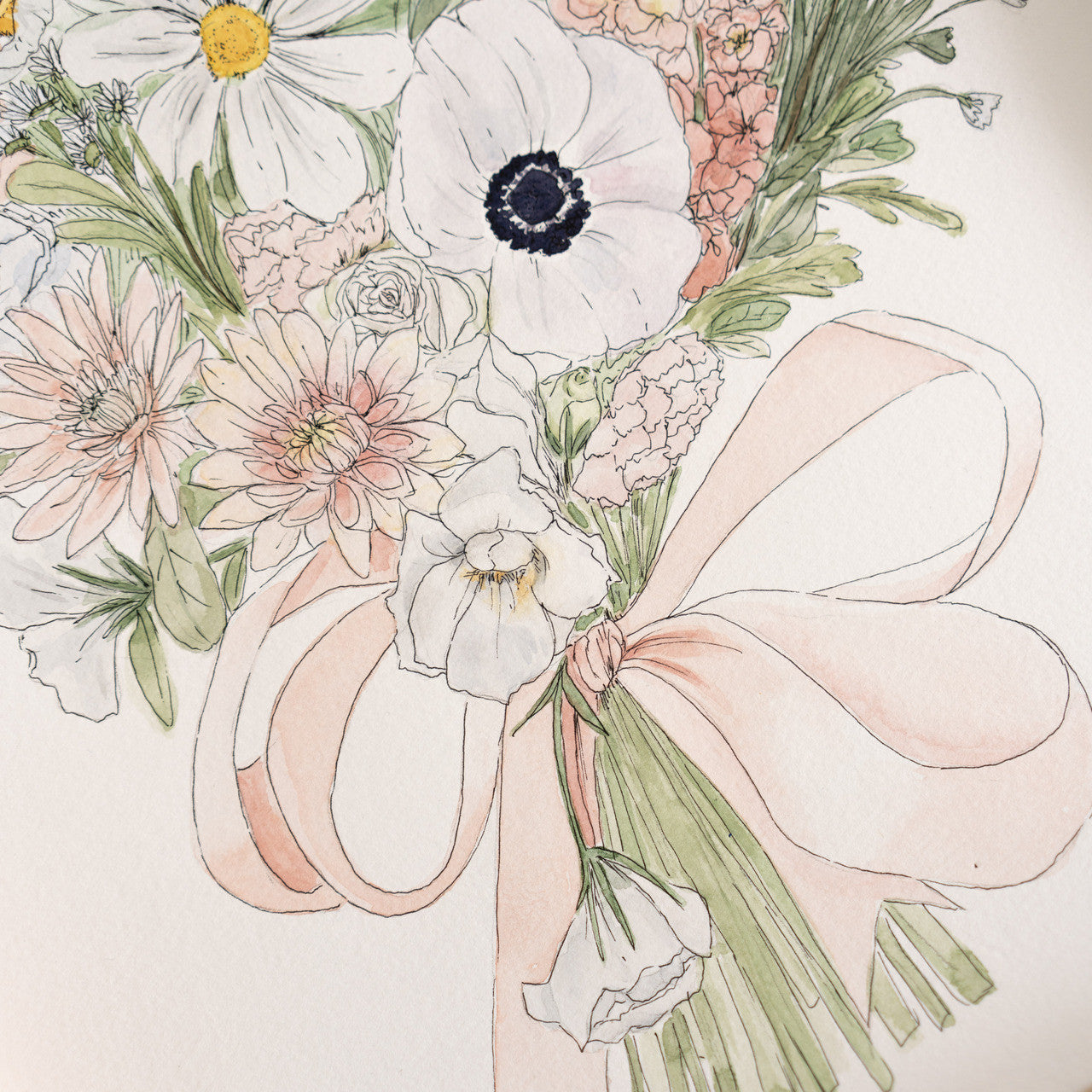 Custom Watercolor Bouquet Paintings