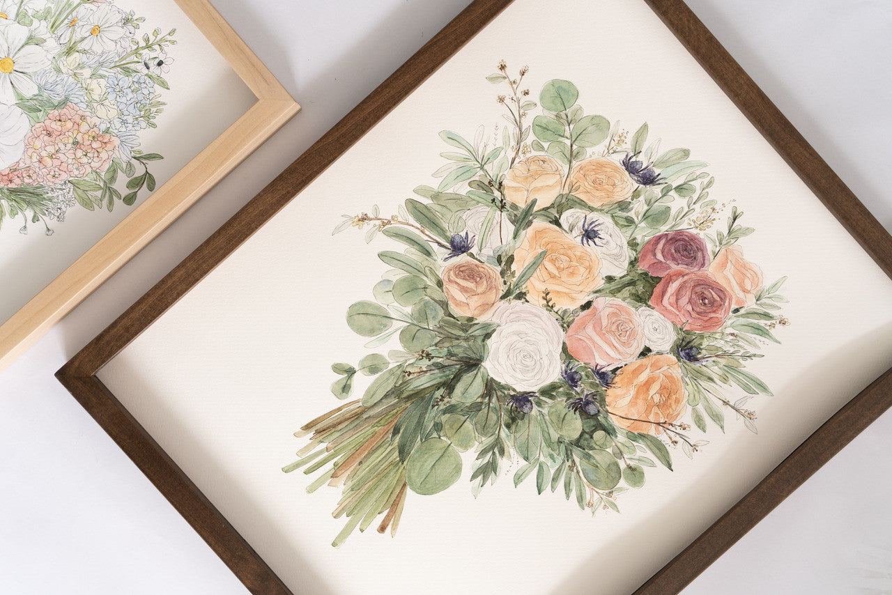 Custom Watercolor Bouquet Paintings