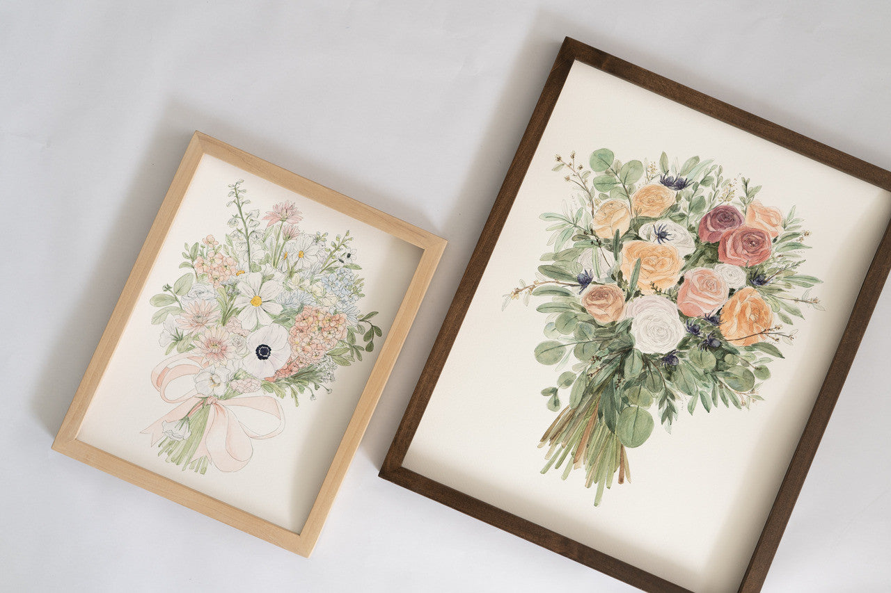 Custom Watercolor Bouquet Paintings