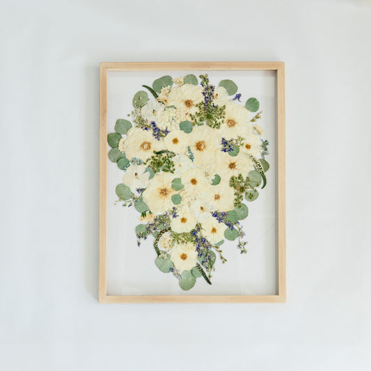 Pressed Frame - Recreation Cascading Design (We Repurchase Your Wedding Bouquet)