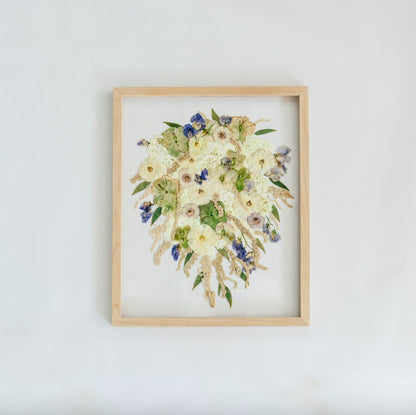 Pressed Frame - Recreation Cascading Design (We Repurchase Your Wedding Bouquet)