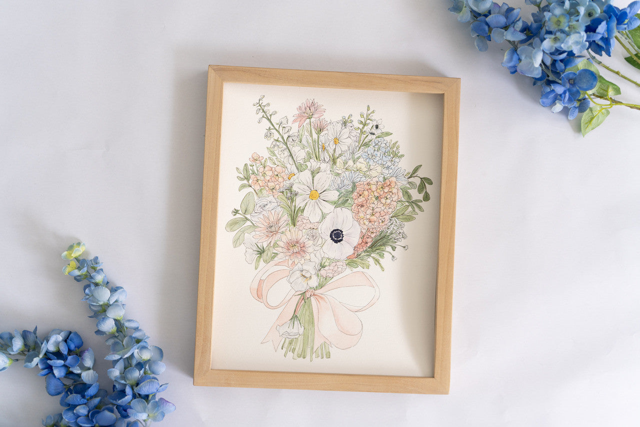 Custom Watercolor Bouquet Paintings