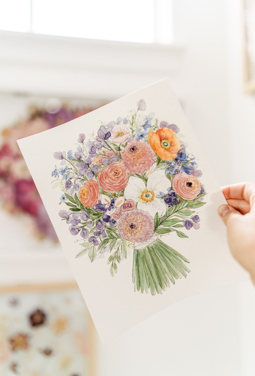 Custom Watercolor Bouquet Paintings