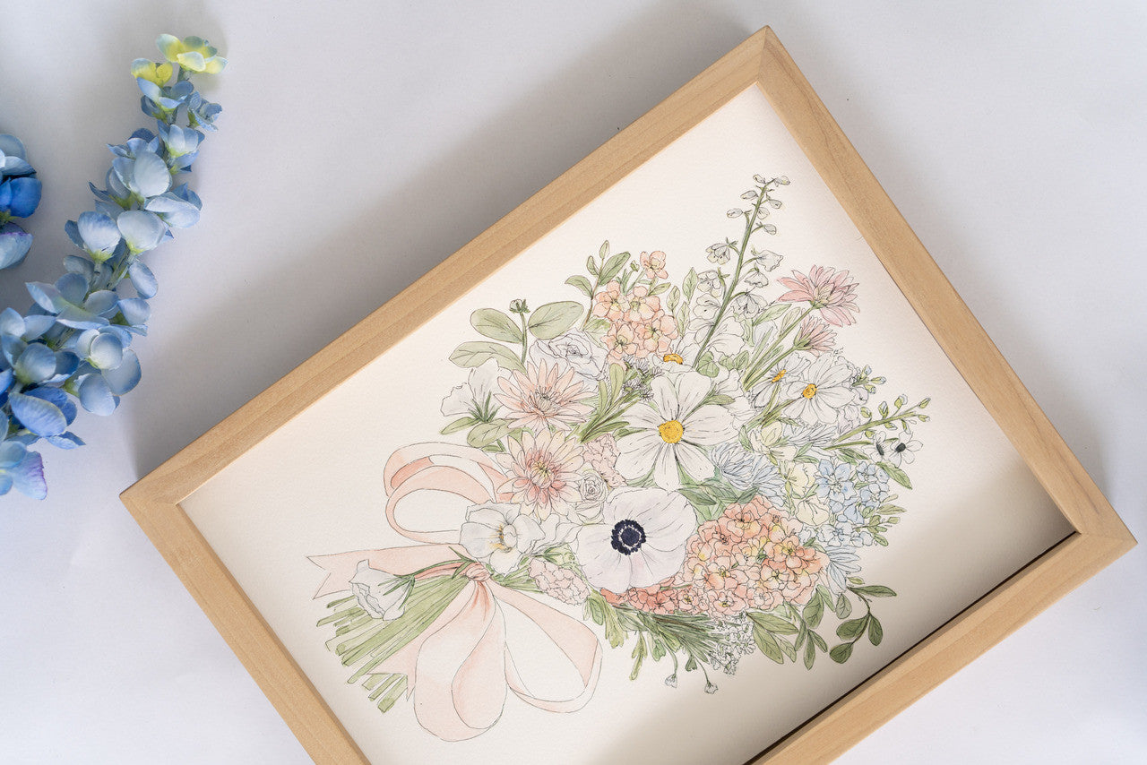 Custom Watercolor Bouquet Paintings