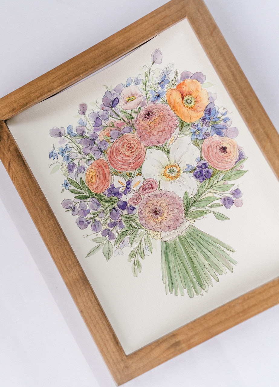 Custom Watercolor Bouquet Paintings