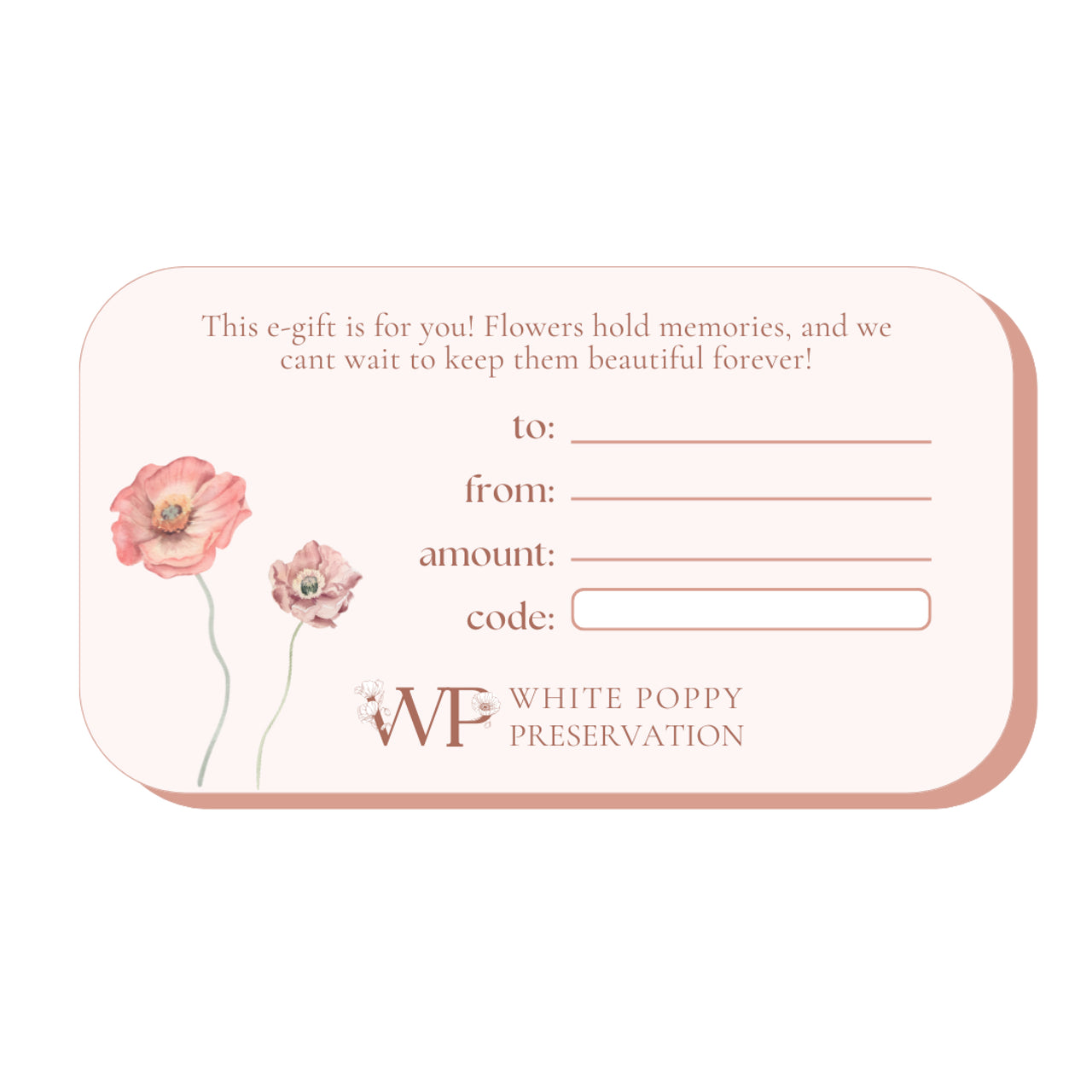 White Poppy Bouquet Preservation - E-Gift Card