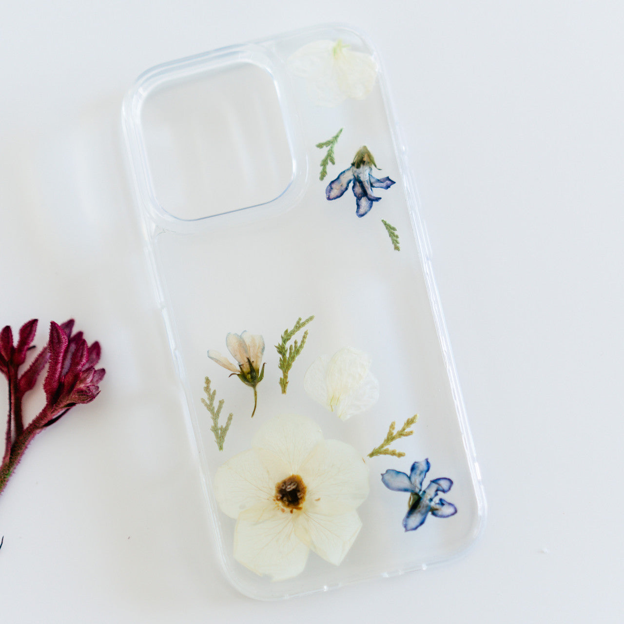 Custom Pressed Flower Phone Case *NEW* – White Poppy Preservation Custom Pressed Flower Phone Case *NEW* – White Poppy Preservation