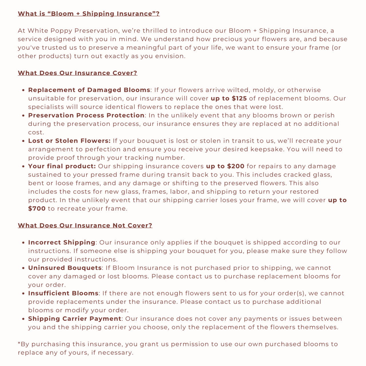 *NEW* Bloom + Shipping Insurance